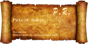 Petrik Robin névjegykártya